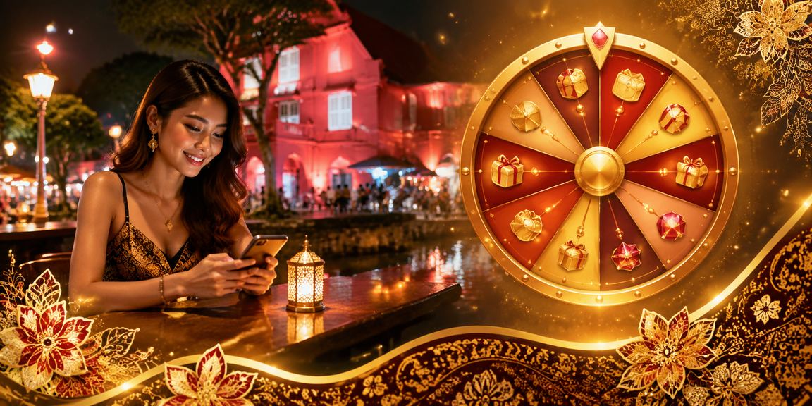 Paparan cabutan bertuah bermotif batik di Melaka dengan suasana hiburan tempatan