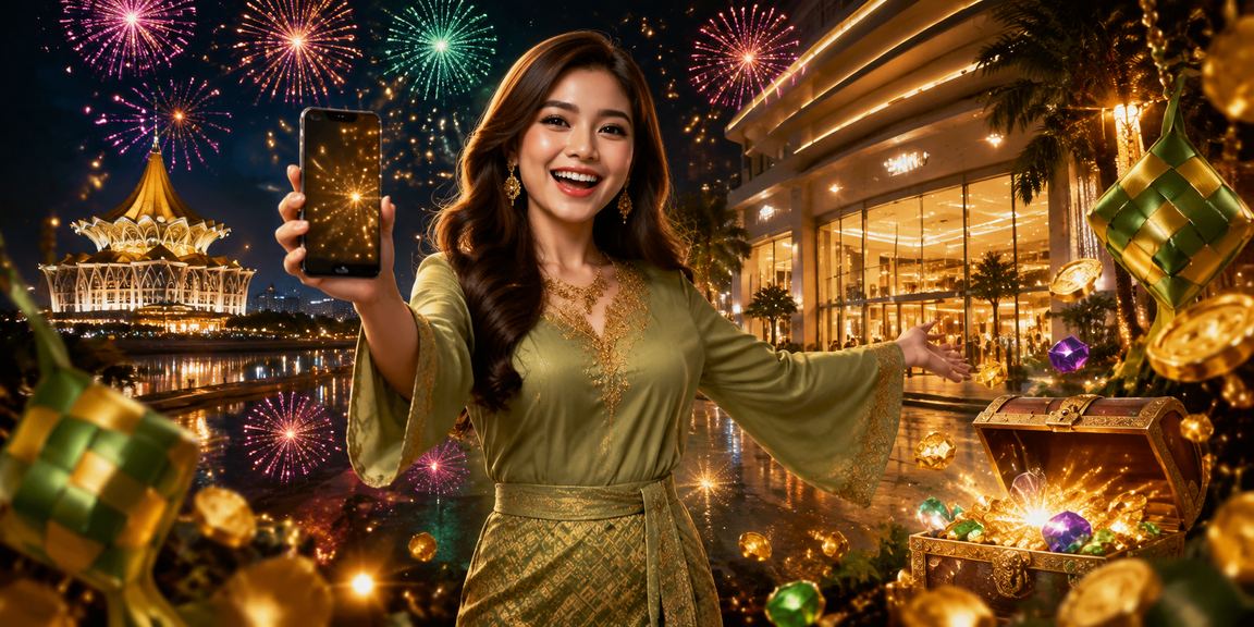 Suasana perayaan Hari Raya dengan tawaran bonus kasino mudah alih di Seremban melalui ubet